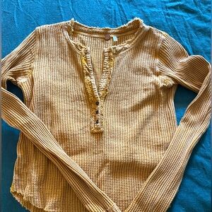 Free People Waffle Henley